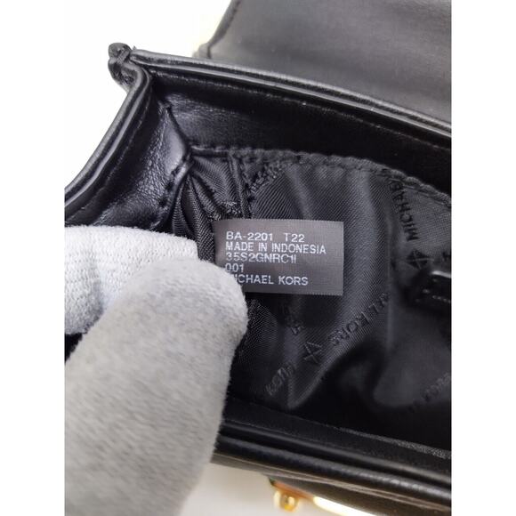 Michael Kors Serena Quilted Pushlock Satchel Crossbody Bag in Black - NWT $498 - Picture 12 of 12